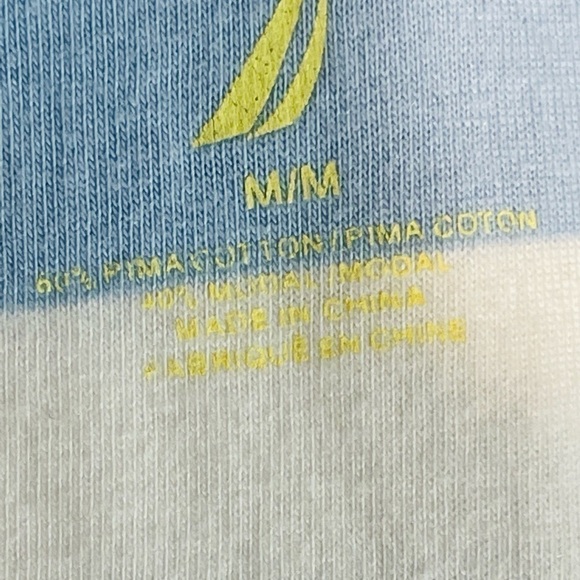 NAUTICA Maxi dress, Pima Cotton, Sz medium. Sleeveless blue and white striped. - Picture 3 of 7